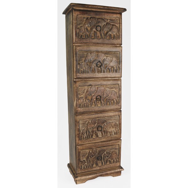 Elephants 5 Drawer Cabinet - Click Image to Close
